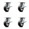 Service Caster 6 Inch Heavy Duty Rubber on Aluminum Caster Set with Roller Bearings and Brakes SCC-35S620-RAR-SLB-4 - alternate 1